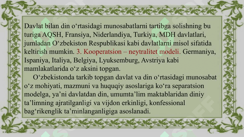 Oʻzbekistonda davlatning din va diniy tashkilotlar bilan munosabati 5