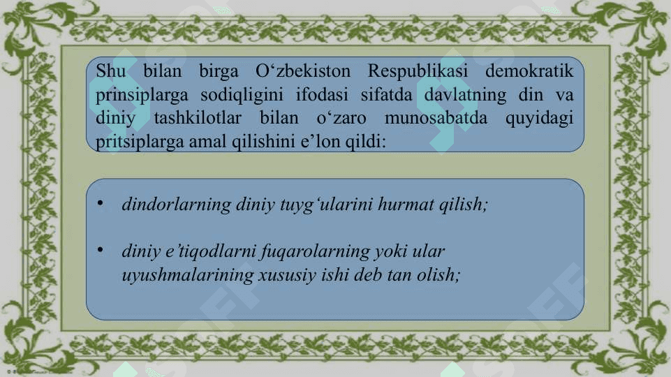 Oʻzbekistonda davlatning din va diniy tashkilotlar bilan munosabati 8