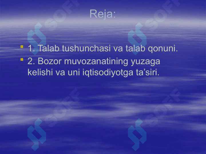 Talab va Taklif nazariyasi 2