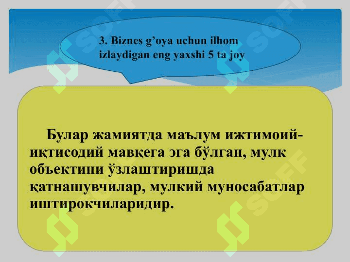 Biznes g‘oyalarni shakllantirish 6