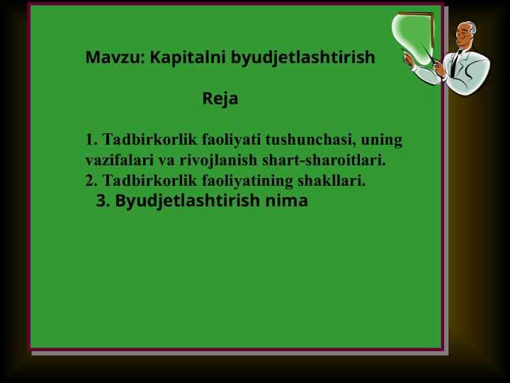 Kapitalni byudjetlashtirish 1