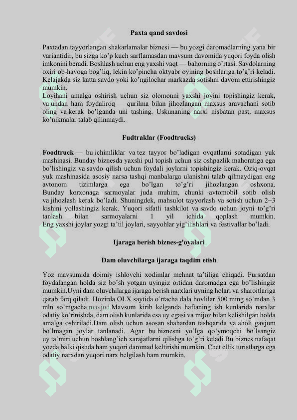 Biznes g‘oyalarni shakllantirish 6