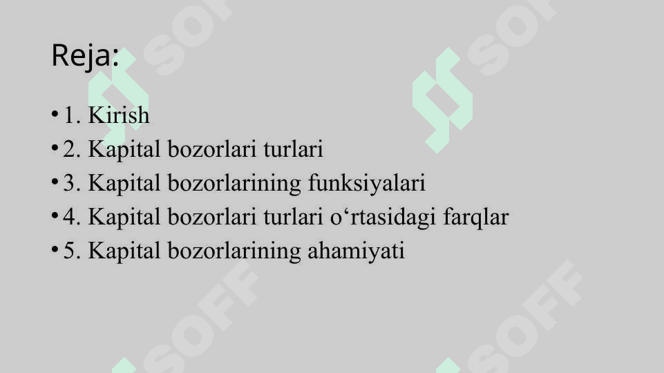 Kapital bozorlari va ularning turlari 2