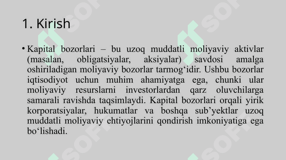 Kapital bozorlari va ularning turlari 3