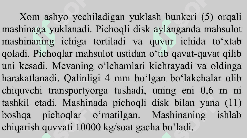 QIRGICH MASHINALARI, TUZILISHI, ISHLASH PRINSIPLARI 3