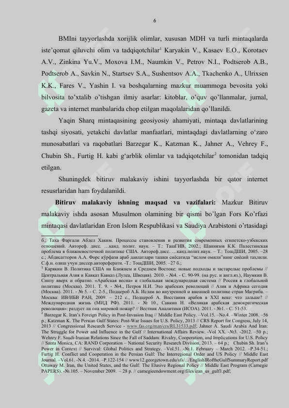 ERON – SAUDIYA ARABISTONI SIYOSIY VA IQTISODIY RAQOBATINING FORS KO’RFAZI XAVFSIZLIGIGA TA’SIRI 6