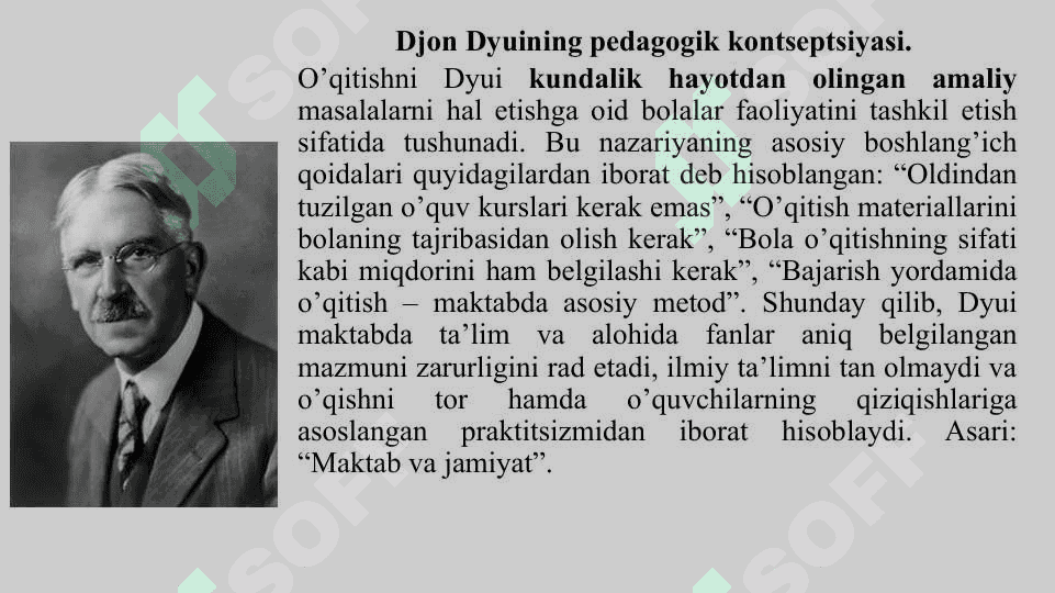XIX asrning 2-yarmi – XX asrda jahon pedagogika fanining rivoji. K.D.Ushinskiyning pedagogik merosi 5