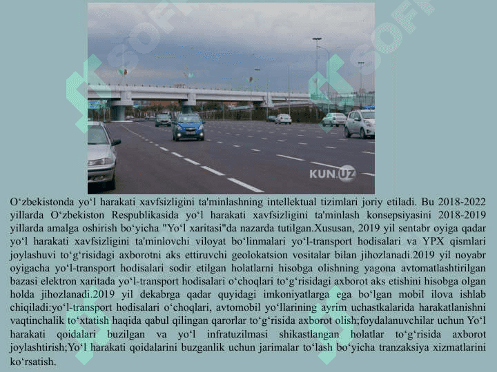YO’L TRANSPORT XAVFSIZLIGINI OSHIRISHDA ZAMONAVIY INTELLEKTUAL TRANSPORT TIZIMLARI 4