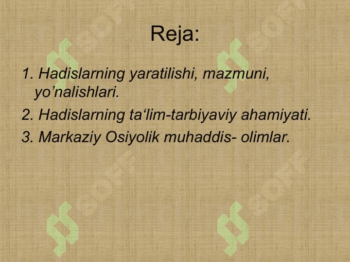 Hadis ilmining mazmuni 2