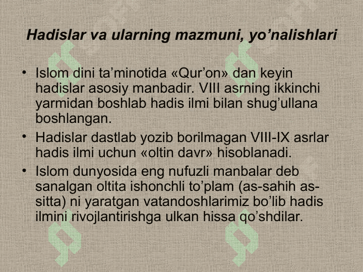Hadis ilmining mazmuni 3