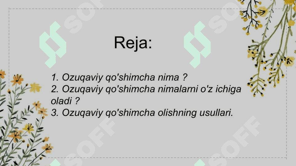 Hozirgi zamon ozuqaviy qo’shimcha olishni rivojlanishining zamonaviy yo’nalishlari 2