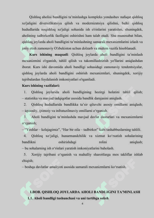 Qishloq joylarda aholi bandligini taʼminlash mexanizmini. 4