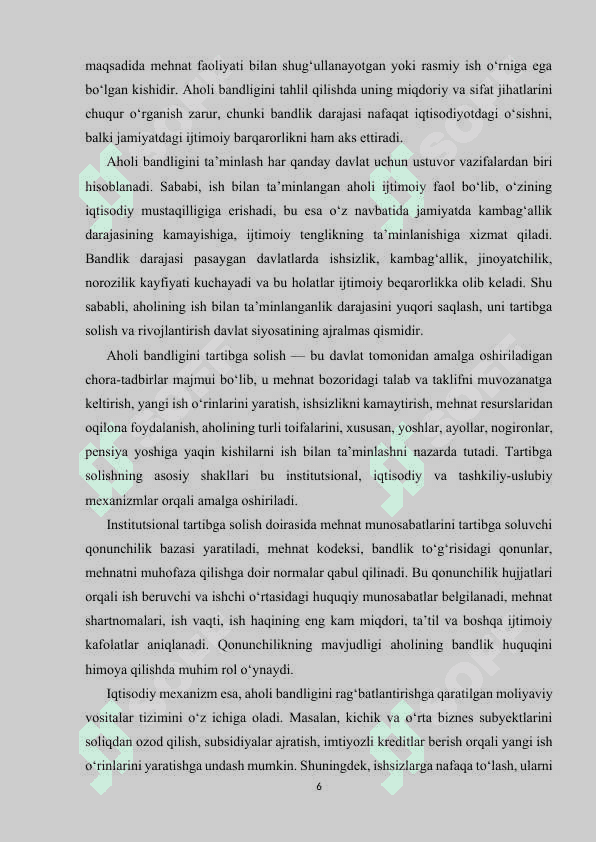 Qishloq joylarda aholi bandligini taʼminlash mexanizmini. 6