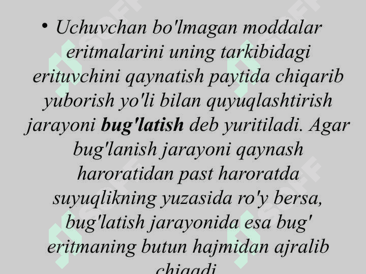Bug'latish jarayoni 2