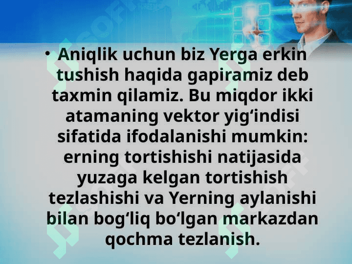 Erkin tushishning tezlashishi 7