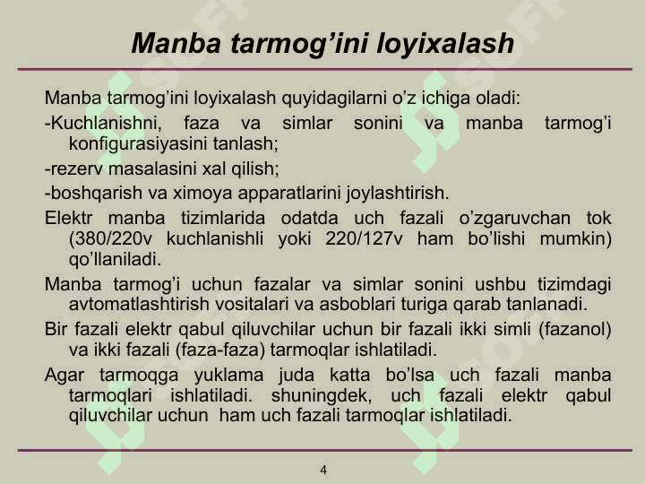 Elеktr va pnevmatik mаnbа tizimlаrini lоyiхаlаsh 4