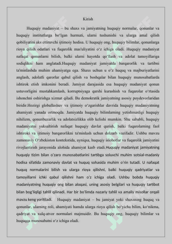 Huquqiy madaniyat tushunchasi, tuzilishi, darajalari 25 2