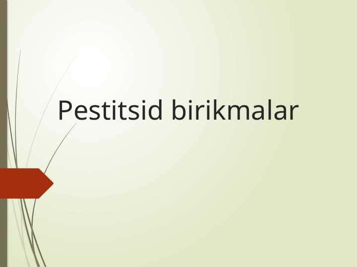 Pestitsid birikmalar 1