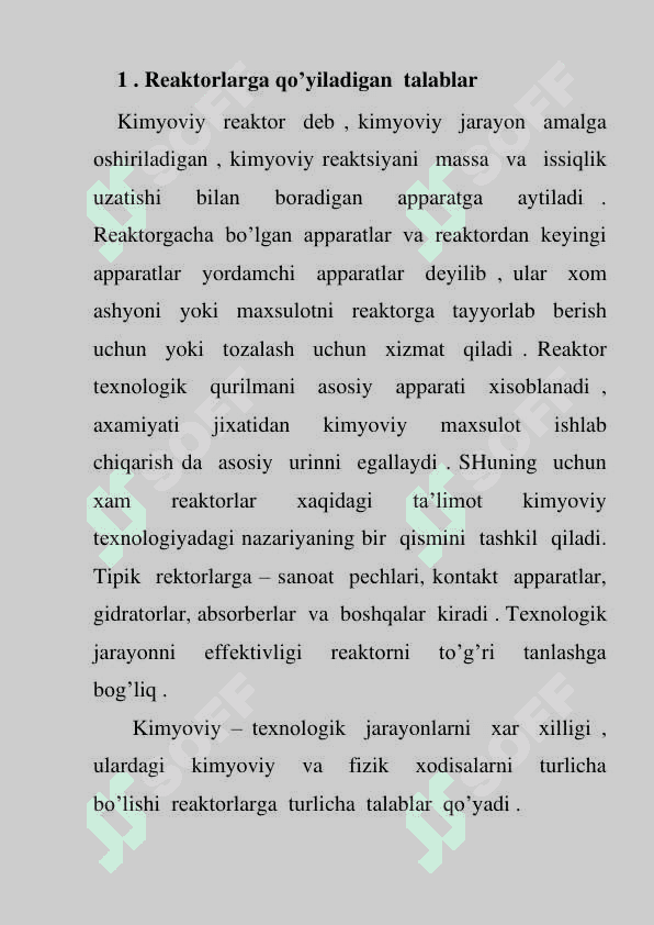 Reaktorlar va ularning qo‘llanilishi 2