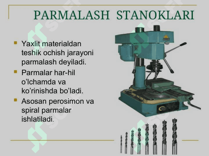 Metallarga ishlov berish stanoklari va ular haqida asosiy tushuncha 2