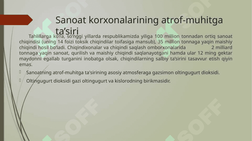 Metallurgiya (Alyuminiy zavodi misolida) zavodlarining atrof-muhitga zararini o’rganish va unga qarshi chora-tadbirlar tashkil qilish 3