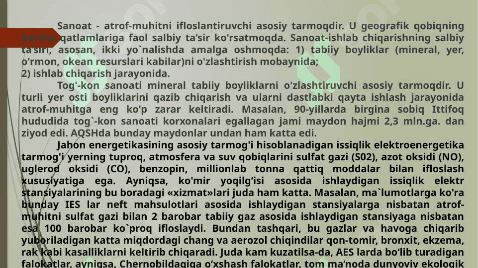 Metallurgiya (Alyuminiy zavodi misolida) zavodlarining atrof-muhitga zararini o’rganish va unga qarshi chora-tadbirlar tashkil qilish 4