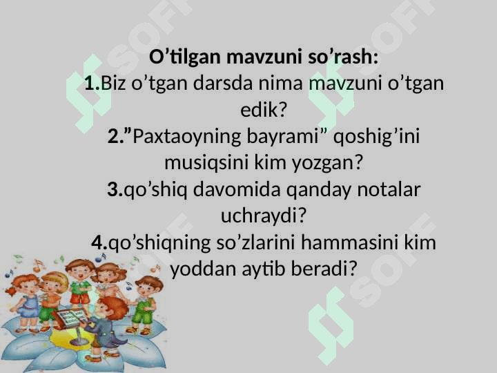 Chorak pauza  ,,Kakku’’ qo’shig’i. 4