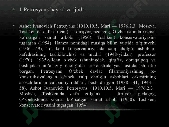 Petrosyans rahbarligida xalq cholg’ularini tizimli ravishda modernizatsiyalashtirish 4