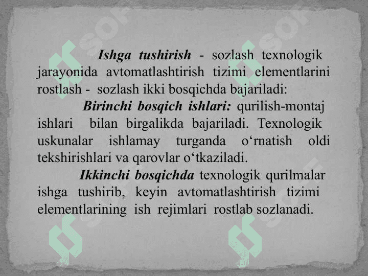 Sozlash ishlarining mazmuni va bosqichlari 3