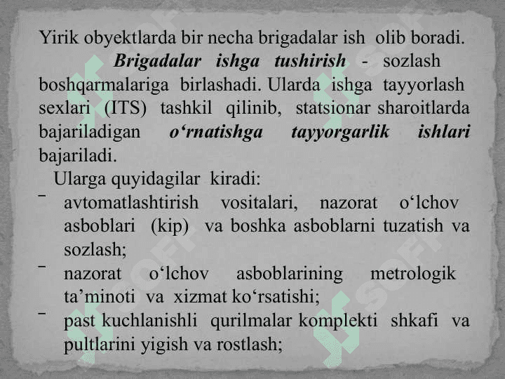 Sozlash ishlarining mazmuni va bosqichlari 5