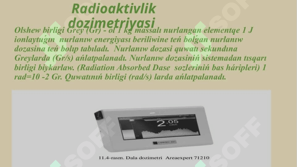 Stinsilyacion schyotchiklar menen radioaktivlikti ólshew 4