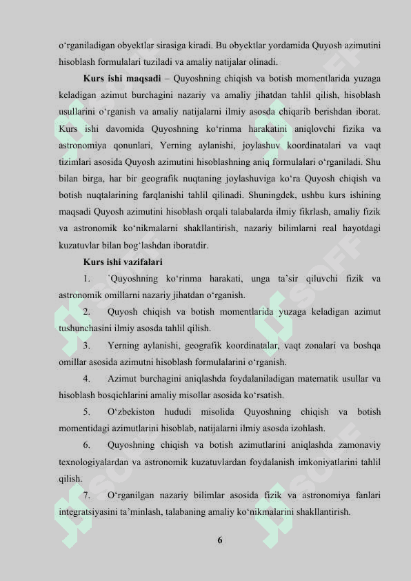 Quyoshning chiqish va botish momentidagi azimutini hisoblash 6