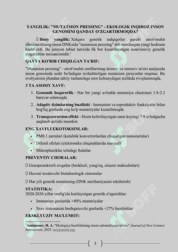 “Ekologiya buzilishining inson salomatligiga taʼsiri” 3
