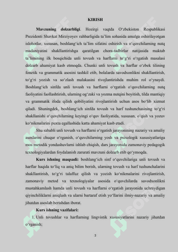 BOSHLANGICH SINFDA UNLI TOVUSH VA HARFLARNI O‘RGANISH 2