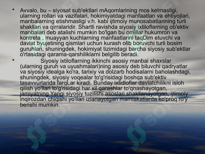 Siyosiy ixtiloflar 3