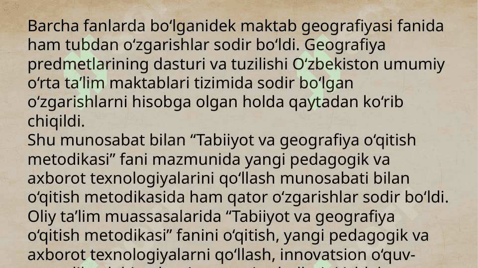 6-sinf tabiy fanlar kursidagi fizikaviy va geografik tushunchalarni o’rganish 3