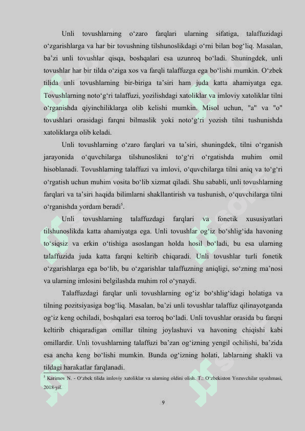 UNLI TOVUSHLARNI O‘RGANISH JARAYONIDA O‘QUVCHILARDA IMLOVIY SAVODXONLIKNI SHAKLLANTIRISH 8