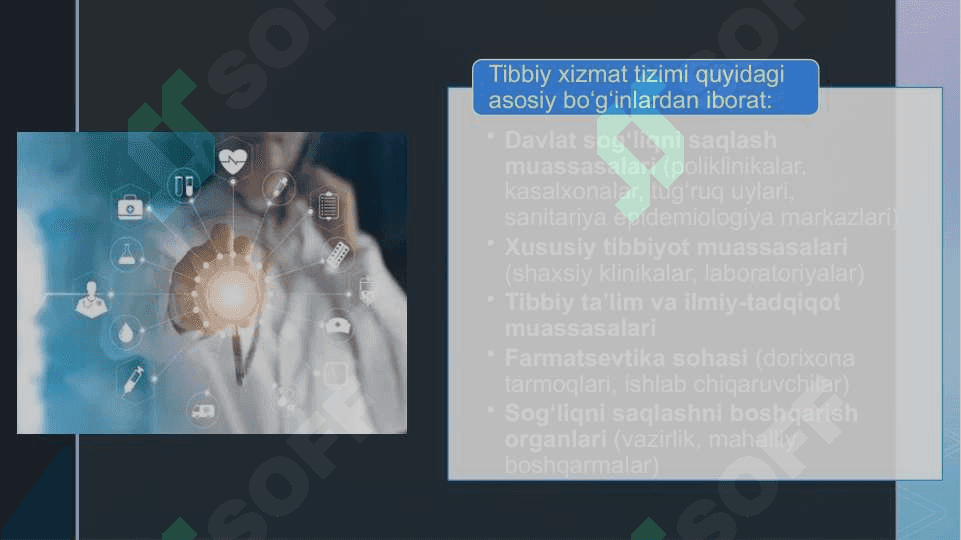 Tibbiy xizmat ko'rsatishni rivojlanishni va uni boshqarish 4