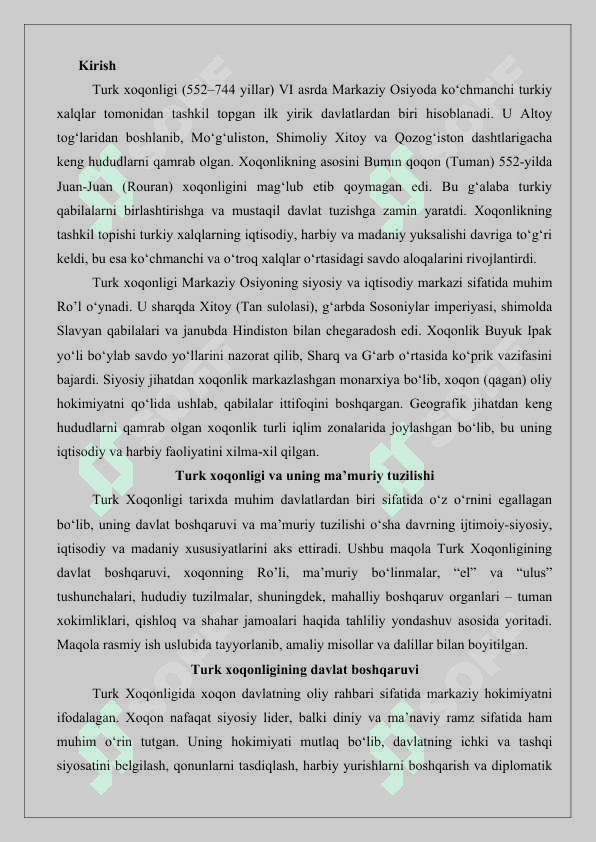Turk xoqonligi va uning ma’muriy tuzilishi, Xoqon, el, ulus mahalliy boshqaruvi; tuman xokimliklari, qishloq va shahar jamoalari 25 2