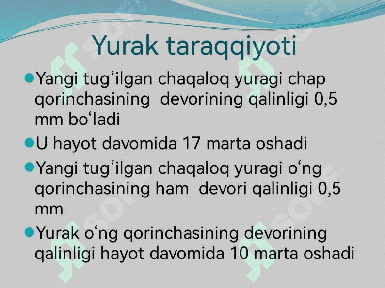 BOLALARDA YURAK-QON TOMIR TIZIMINING ANATOMO-FIZIOLOGIK XUSUSIYATLARI 4