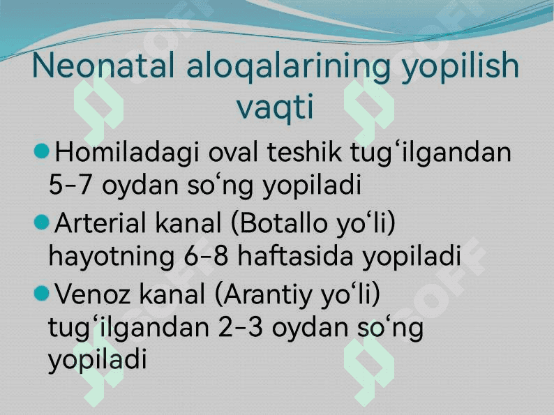 BOLALARDA YURAK-QON TOMIR TIZIMINING ANATOMO-FIZIOLOGIK XUSUSIYATLARI 7
