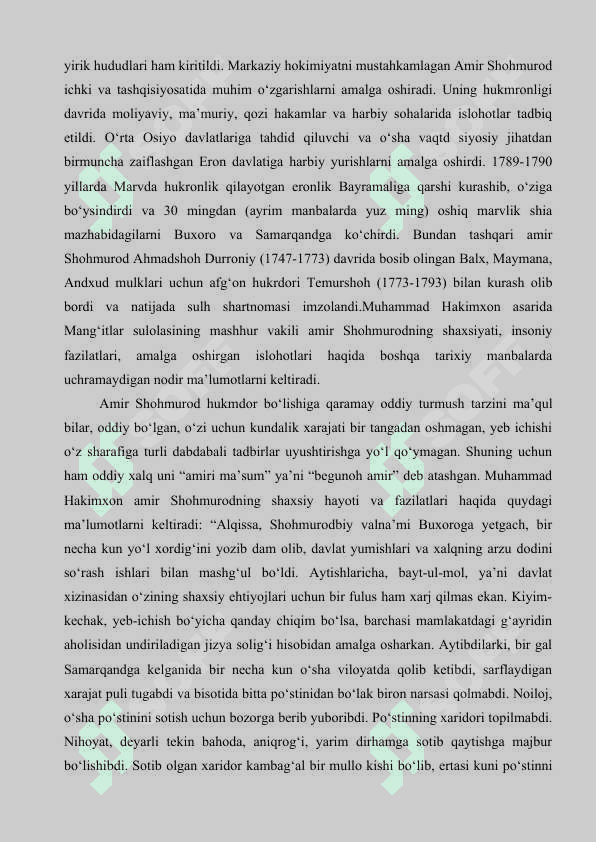 Muhammad Hakimxon To‘raning  “Muntahab at-tavorix” asari kurs ishi 8