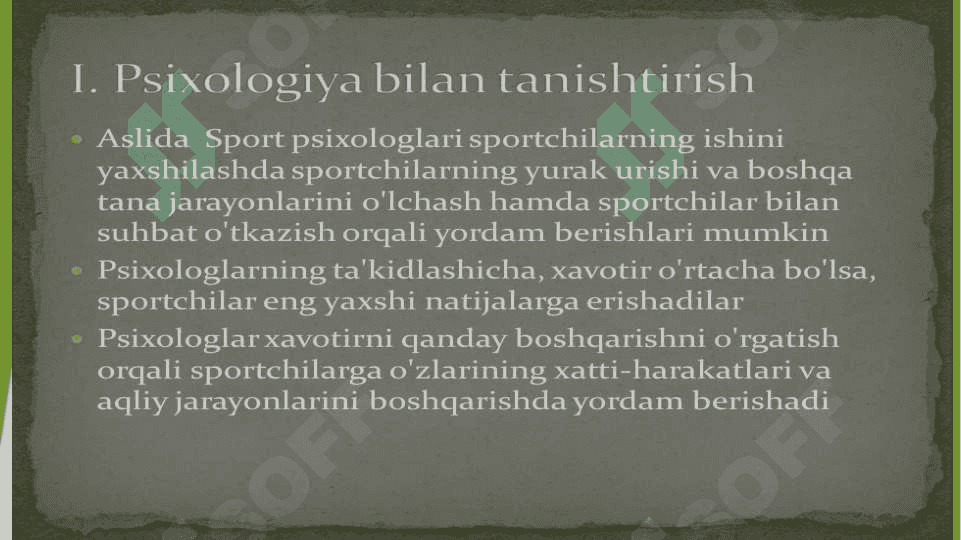 Psixologiya fanining predmeti va rivojlanish tarixi 7