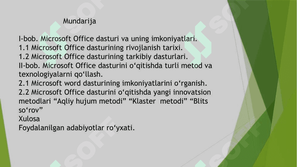 Microsoft Office dasturini o’qitish metodikasi 3