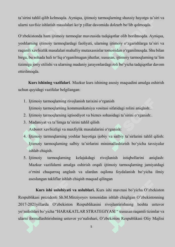 IJTIMOIY TARMOQLAR HAQIDA MALUMOT 5