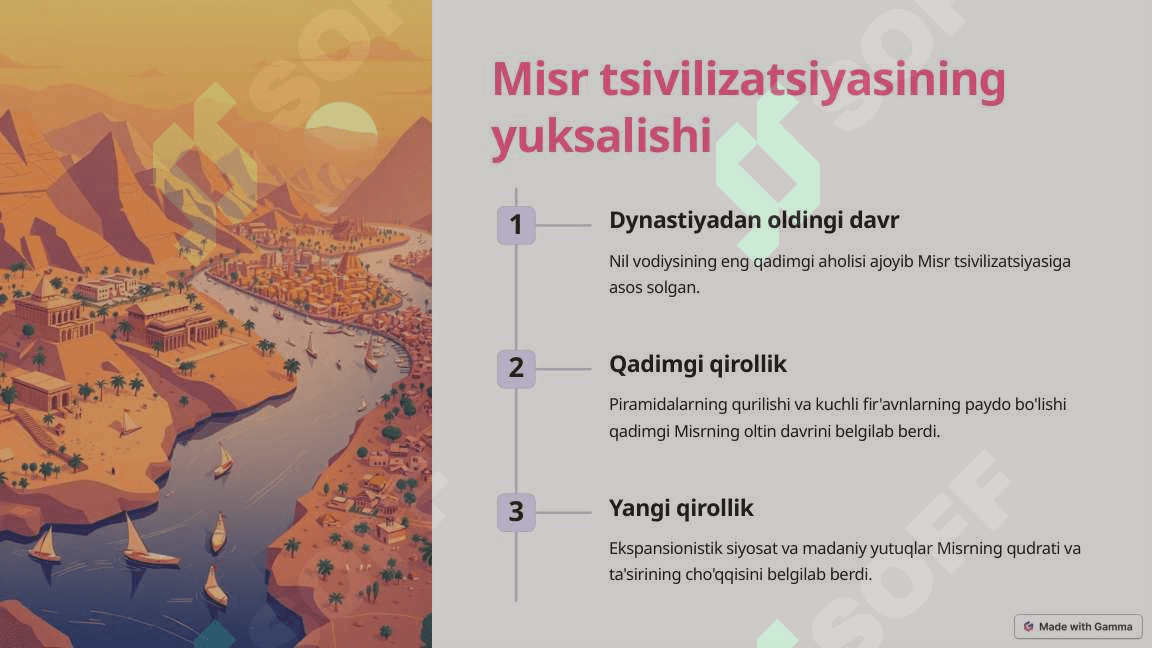 Qadimgi Misr mo''jizalarini o'rganish 2