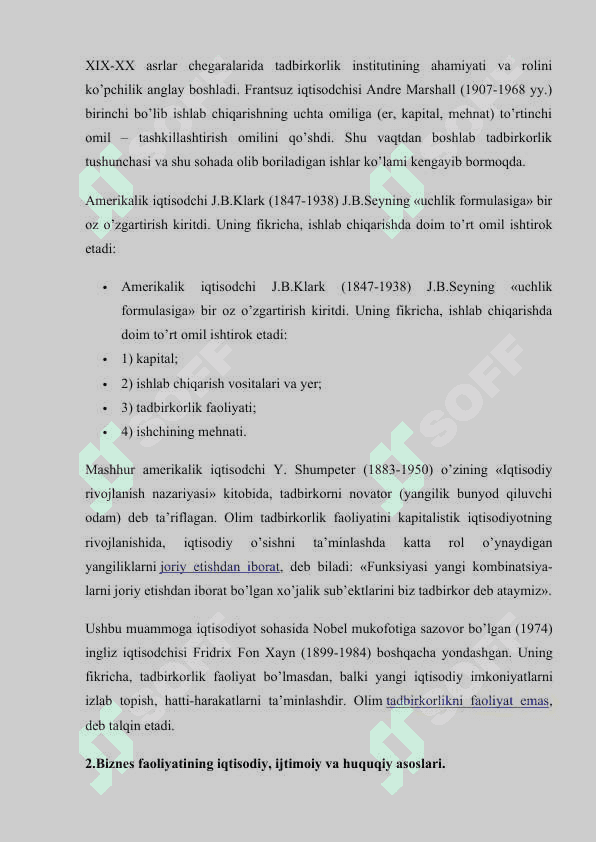 Biznes asoslari fanining mohiyati va iqtisodiyotdagi ahamiyati. 3