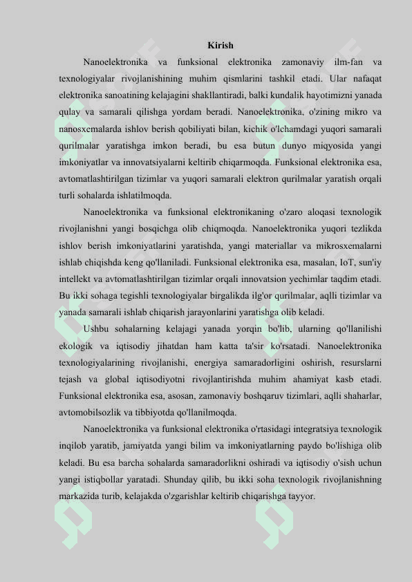 Nanoelektronika, funksional elektronika 3