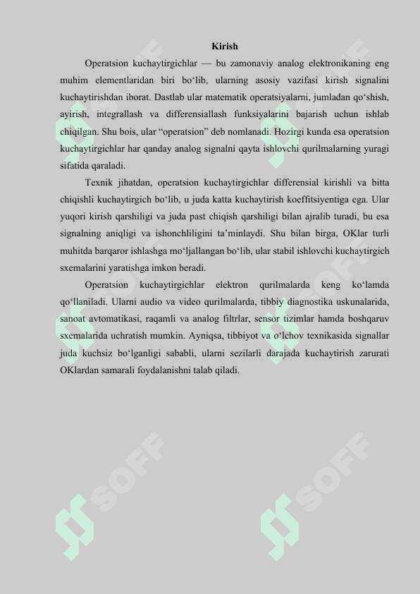 Operatsion kuchaytirgichlar 3