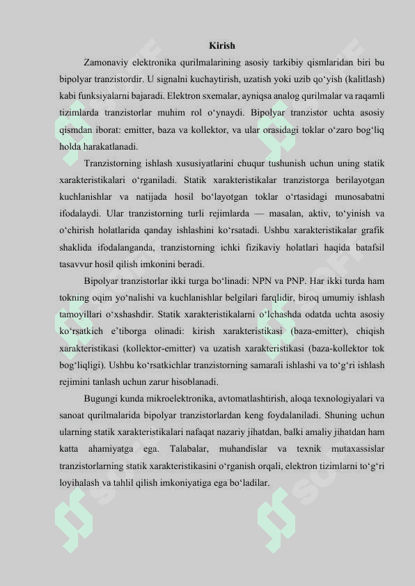 Bipolar tranzistorning statik xarakteristikalari 3